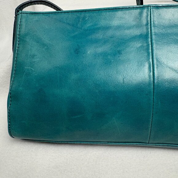 Kenneth Cole Reaction Teal-Colored Leather Shoulder Clutch Style Handbag - Picture 4 of 16